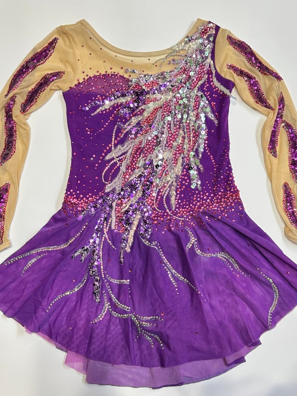 New Purple Crystal Figure Skating Dress Girl 10 (5~8T)